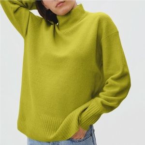 Everlane Cozy Stretch Pullover in Key Lime size Medium